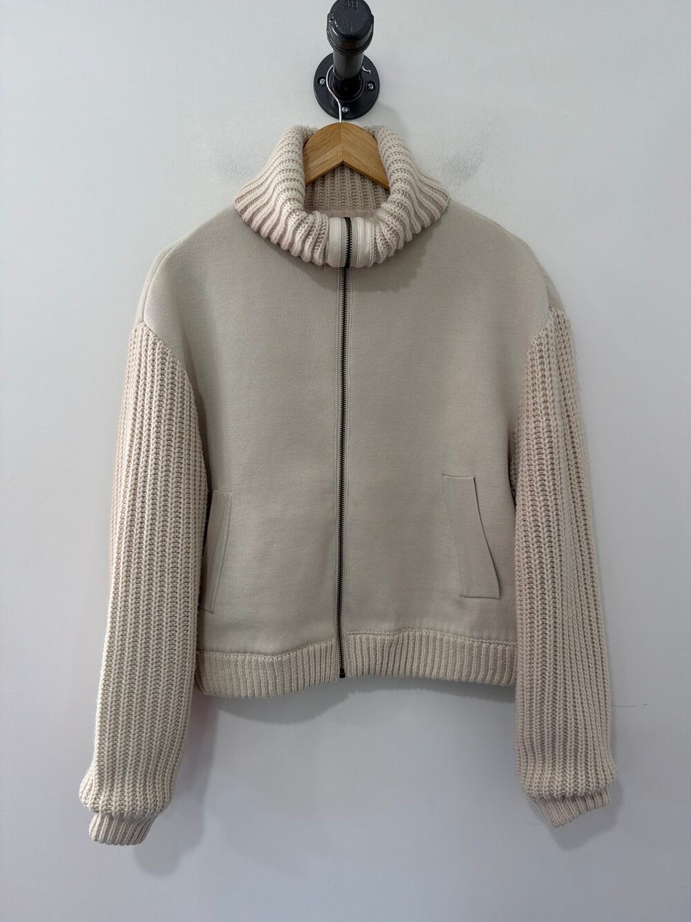 Essentiel Antwerp Shaker Knit Jacket Cream Size S